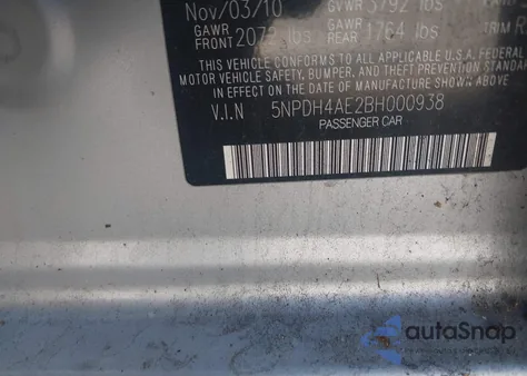 2011 Hyundai Elantra Gls z USA, uszkodzony, nr VIN 5NPDH4AE2BH000938